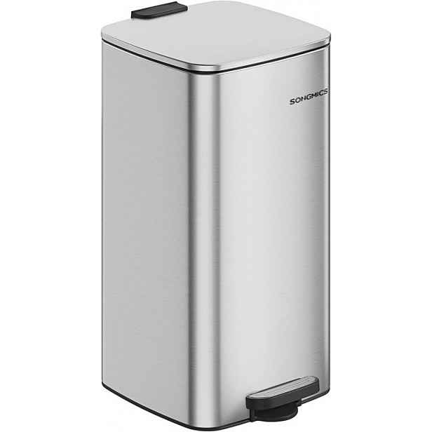 SONGMICS 30l pedálový odpadkový koš z nerezu, Soft Close