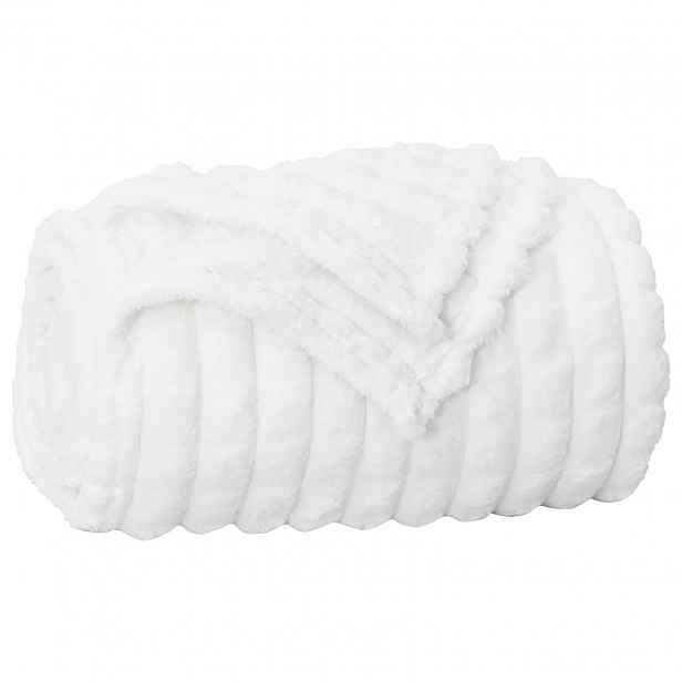 vidaXL Plažová deka Bílá 240 x 220 cm 1.37 kg Fleece