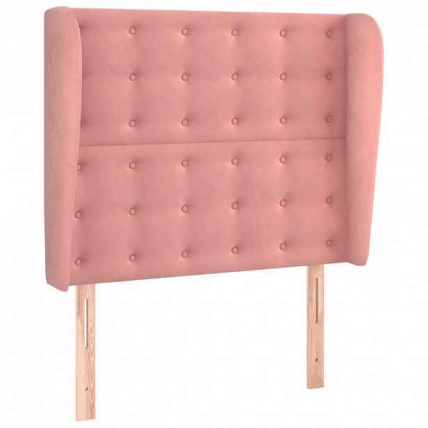 vidaXL Čelo postele typu ušák růžové 93 x 23 x 118/128 cm samet
