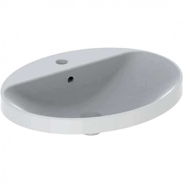Geberit VariForm - Umyvadlo zápustné 60x48 cm, s přepadem, otvor pro baterii, bílá 500.724.01.2