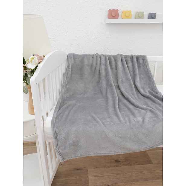 MKLuzkoviny.cz Dětská deka do postýlky mikroplyš Exclusive 80 × 100 cm – Laura světle šedá