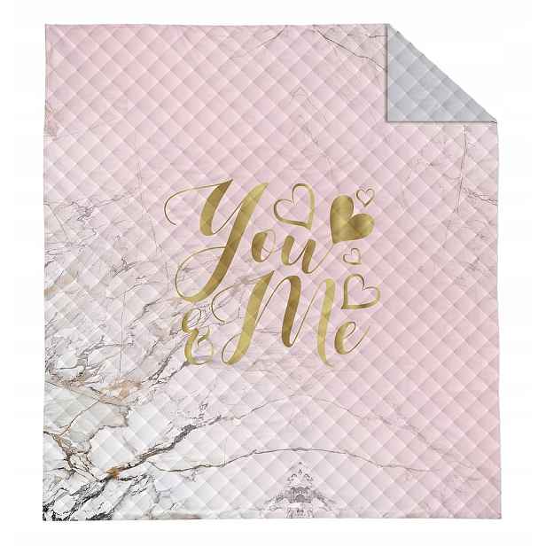Přehoz 220x240 You&Me pudrově růžová zlatá K_68 112