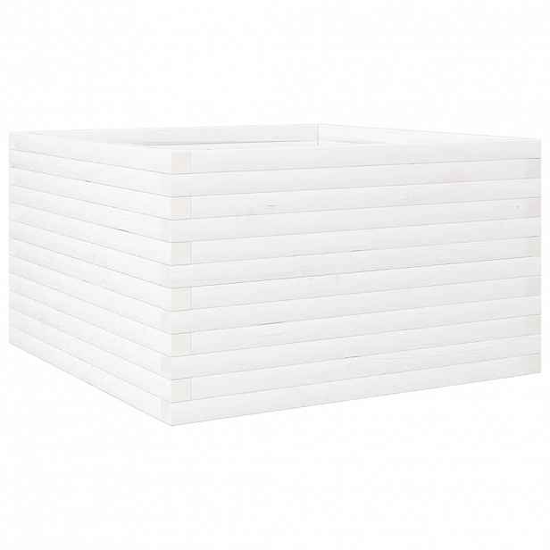 vidaXL Zahradní truhlík bílý 80 x 80 x 46 cm masivní borové dřevo