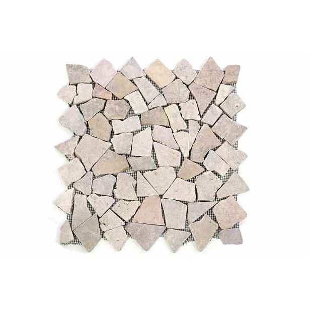 Divero Garth 554 Mramorová mozaika béžová/růžová 11 sítěk 1 m² - 35x35 cm