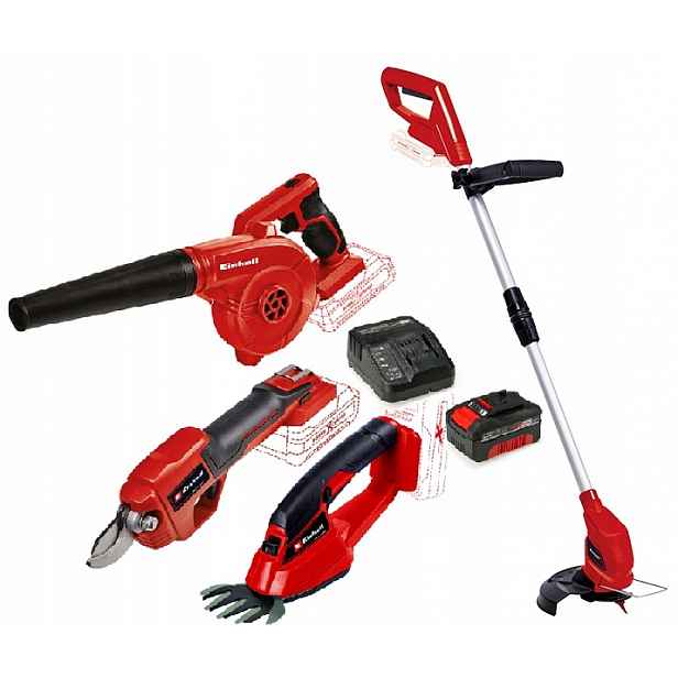 Einhell Sada Elektrického Nářadí Pro Zahradu 4AH 18V Nůžky Na Foukání