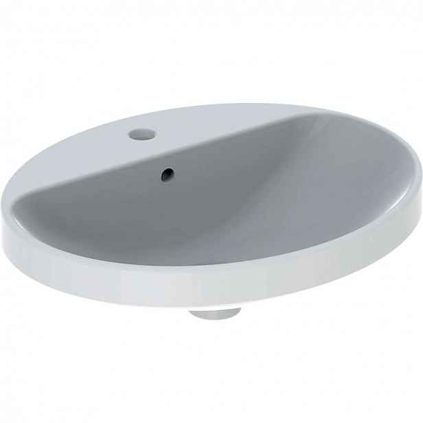 Geberit VariForm - Umyvadlo zápustné 55x45 cm, s přepadem, otvor pro baterii, bílá 500.720.01.2