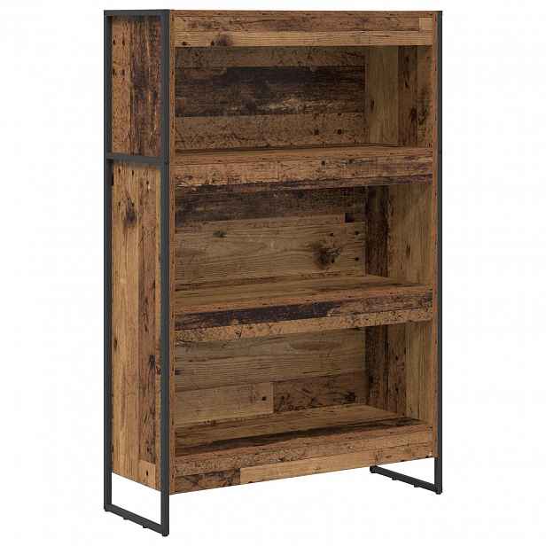 vidaXL Knihovna 80 x 30 x 121 cm Kompozitní dřevo Staré dřevo