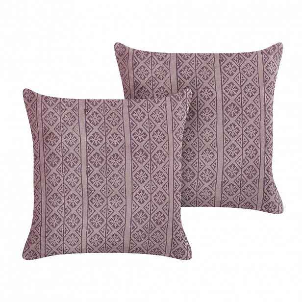 Beliani DEKORATIVNÍ POLŠTÁŘ sada 2 ks Růžový 45/45 cm Silybum
