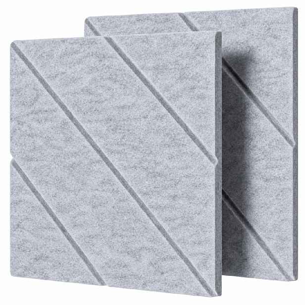 Dekorativní filcový nástěnný panel CROSS DESIGN šedá 40x40 cm čtverec - sada 2 ks