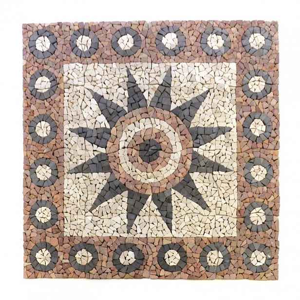 Divero mozaika Květina (D60386) 120 x 120 cm růžová, šedá, krémová 1 ks