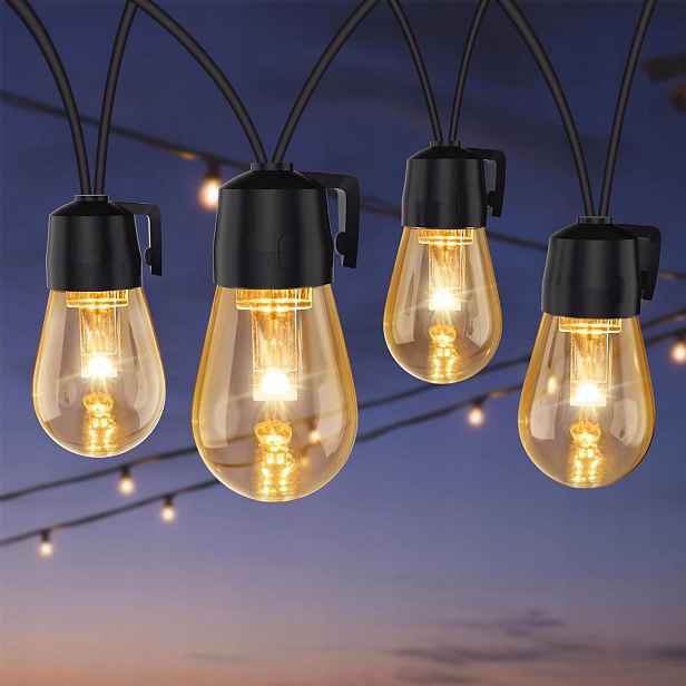 Zahradní girlanda, voděodolné zahradní Led lampy 15 m S14