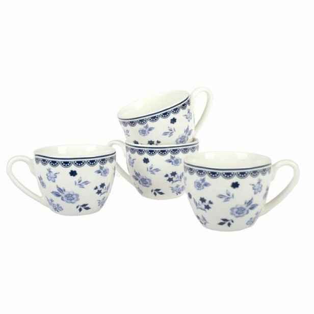 4dílná sada porcelánových šálků Floral, 90 ml