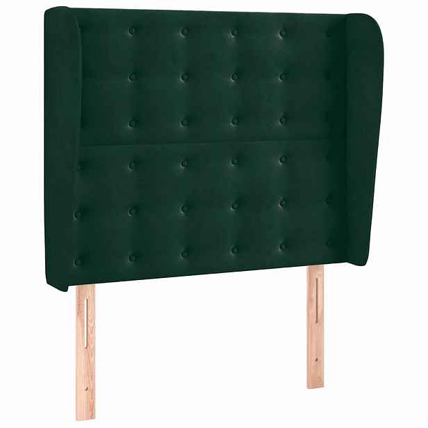 vidaXL Čelo postele typu ušák tmavě zelená 103x23x118/128 cm samet