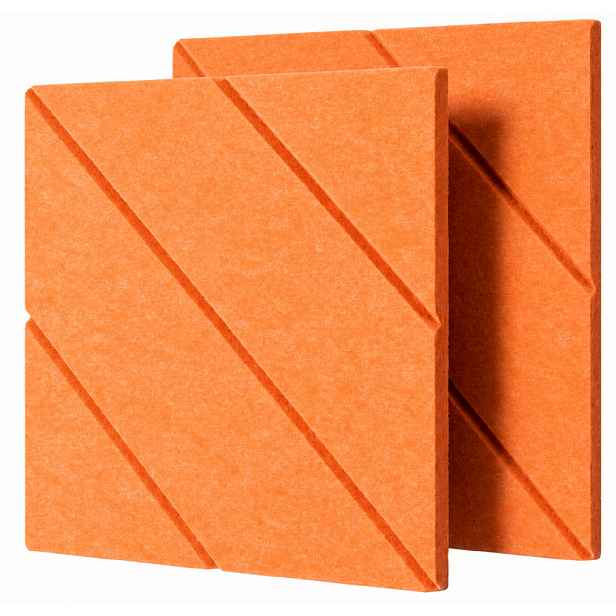 Dekorativní filcový nástěnný panel CROSS DESIGN oranžová 40x40 cm čtverec - sada 2 ks
