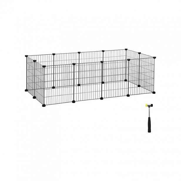 Ohrádka pro morčata a králíky SONGMICS, černá, 143×73×46 cm
