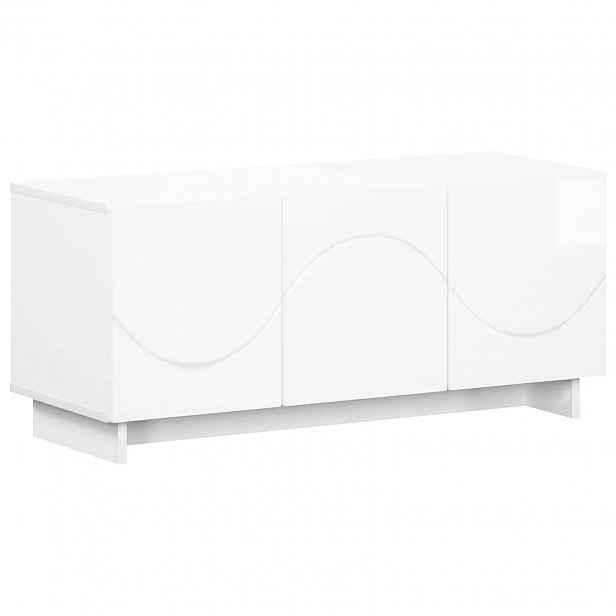 vidaXL TV stolek 90 x 34.5 x 40 cm Bílá s vysokým leskem