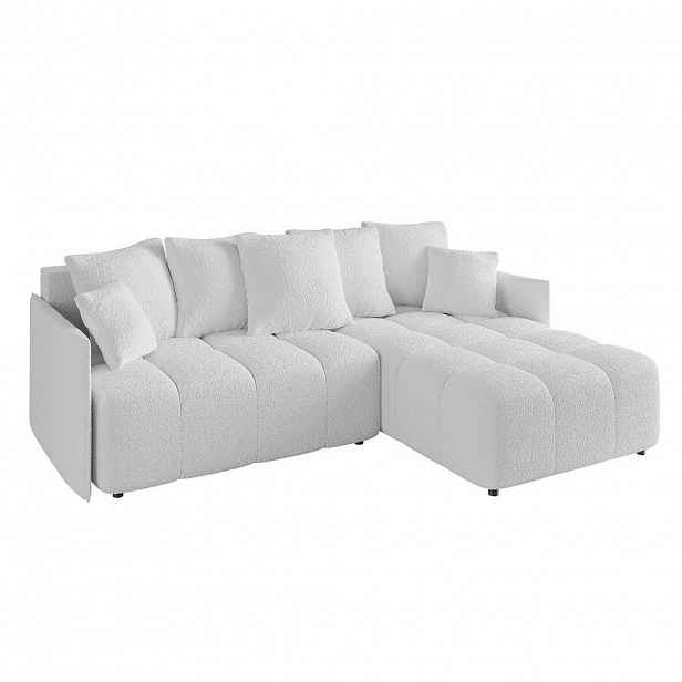 ALTDECOR ROHOVÁ SEDACÍ SOUPRAVA s otomanem vpravo LONLI-L 251x189x68 bílá buklé