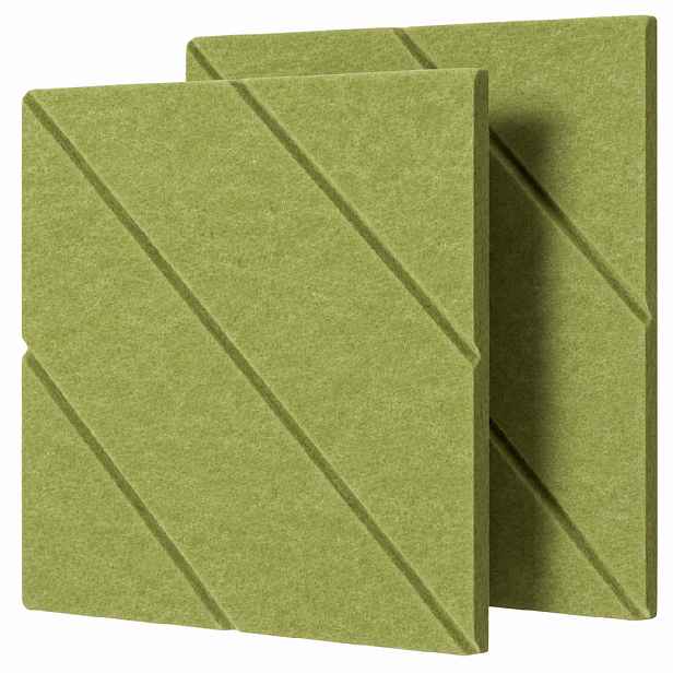 Dekorativní filcový nástěnný panel CROSS DESIGN zelená 40x40 cm čtverec - sada 2 ks