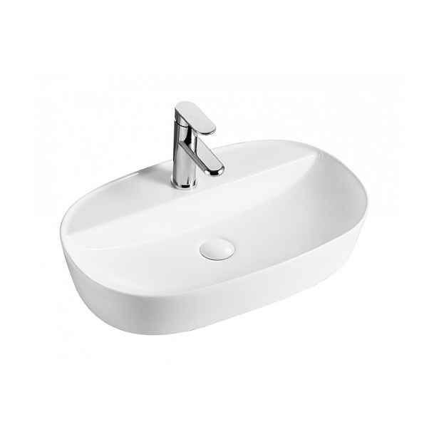 Eco produkty Ovale 60 keramické umyvadlo na desku 61 x 40 x 12 pro baterii na umyvadle