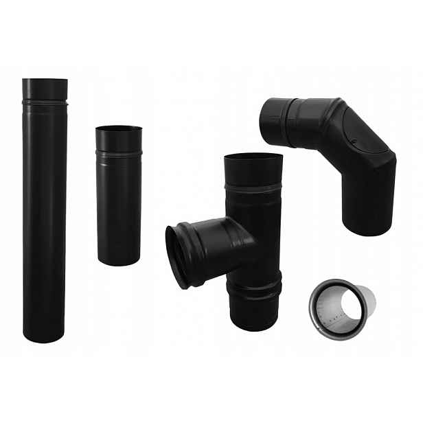Firefix RES80/SET trubka pro peletová kamna 80 mm nerezová ocel černá