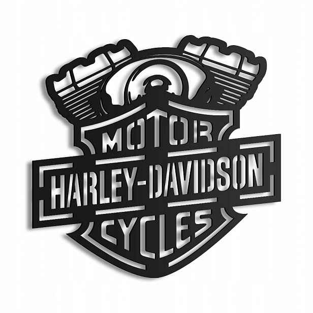 Harley Davidson logo Dřevěný obraz Nástěnná Dekorace Dárek