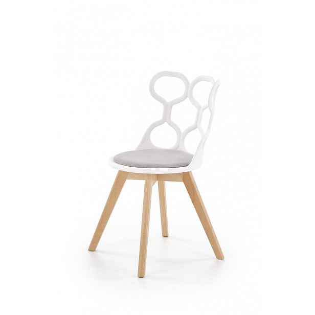 Jídelní židle bílá / šedá Halmar