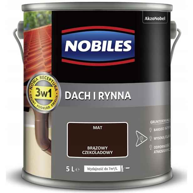 Nobiles Střecha A Žlab 5L Čokoládová Hnědá Barva Na Střechu, Pozinkovaný Plech