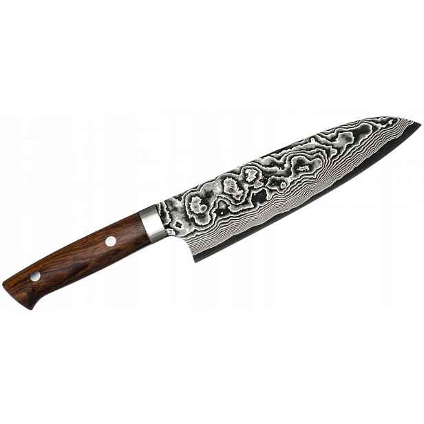 Nůž Santoku Takeshi Saji Iw 18 cm ocel VG-10 Ručně kované dřevo