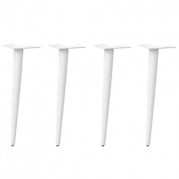 vidaXL Nohy konferenčního stolku kuželového tvaru 4 ks bílé 30-31 cm ocelové