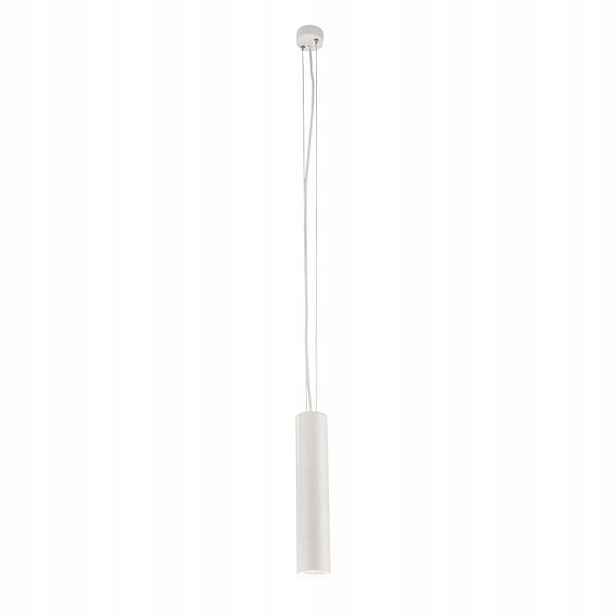 Závěsná lampa minimalistická bodová bílá tuba nad stůl ostrov bar Shilo