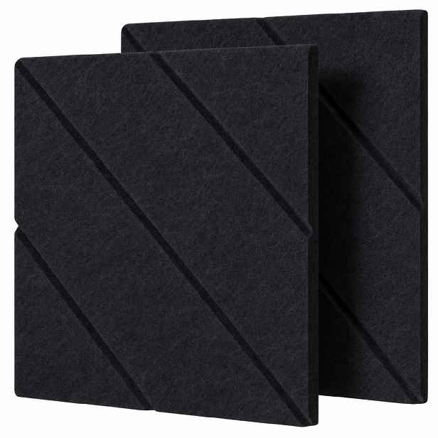 Dekorativní filcový nástěnný panel CROSS DESIGN černá 40x40 cm čtverec - sada 2 ks