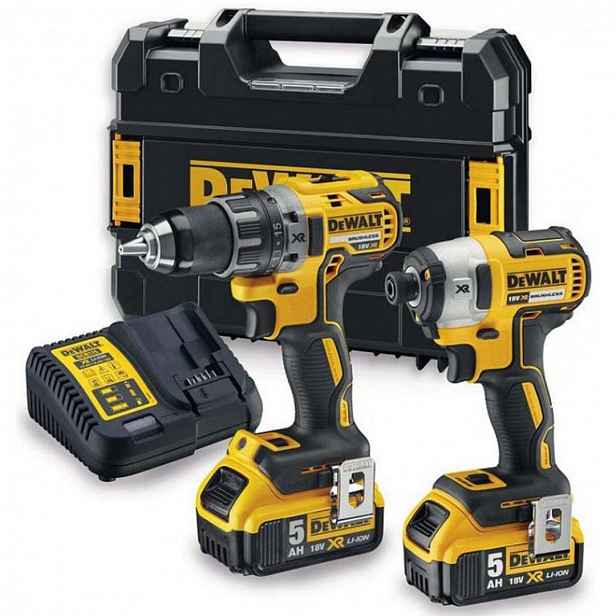 DeWALT - 18V AKU sada vrtacího šroubováku a rázového utahováku, 2x aku 5,0 Ah XR, nabíječka DCK268P2T