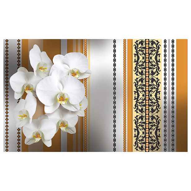 Fototapeta Bílé orchideje na páskách Elegance a klid 208x146 lepidlo