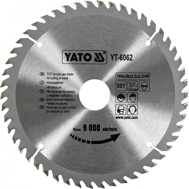 Kotoučová pila s karbidem 184X50X30 Yato YT-6062