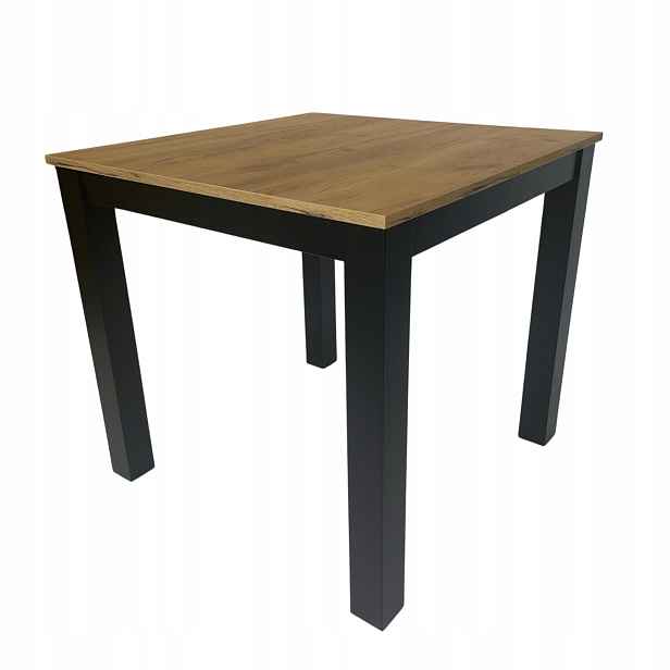 Rozkládací stůl 80x80 200 CM čtvercový Loft Dub Craft Zlatý moderní