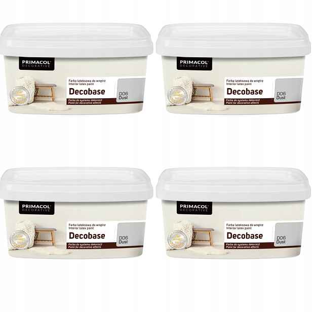 Set 4xPRIMACOL Latexová Barva Decobase 1L Dust D06 Barva