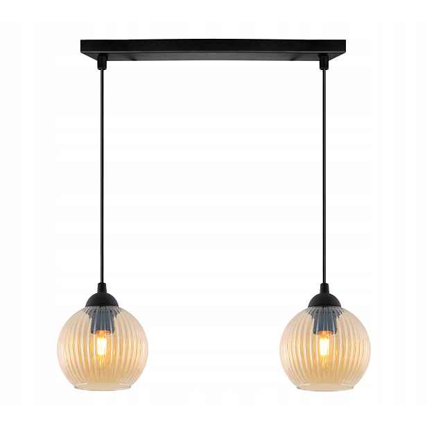Závěsná Stropní Lampa Lustr Do Jídelny Kuchyně Dvojité Skleněné Koule E27
