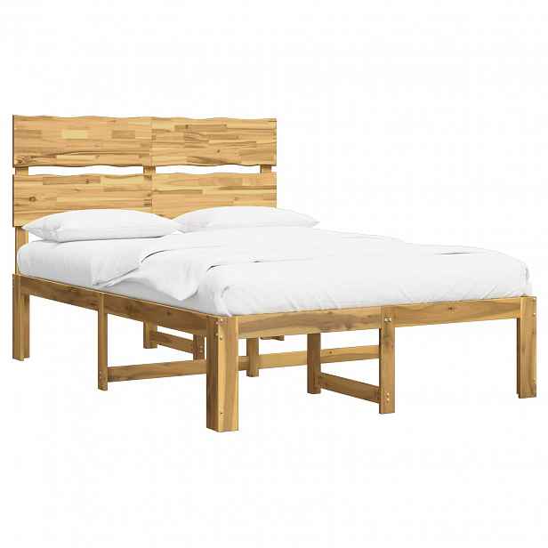 vidaXL Dvoulůžkový rám postele s čelem ROSTOCK Bílá 140 x 190 cm