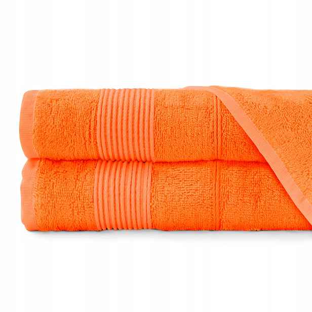 2x Bambusový koupelový ručník 70x140 Pomeranč 500 g/m2 Sada