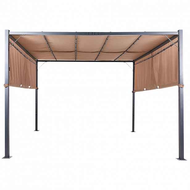 Beliani PERGOLA s LED osvětlením Ocel hnědá 310/310 cm Parga