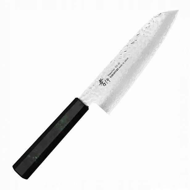 Sakai Takayuki Nanairo VG-10 Green Japonský Nůž Santoku na Zeleniny 17 cm