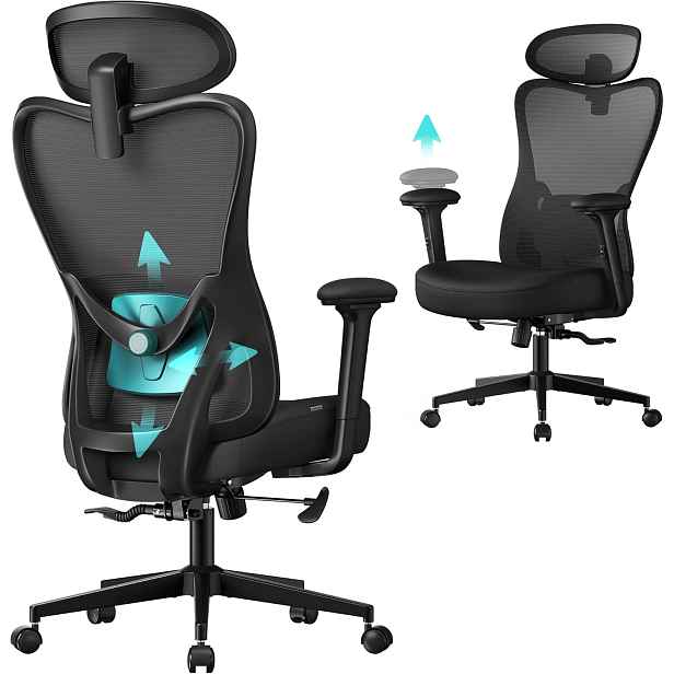 SONGMICS Kancelářská židle Vivaro černá