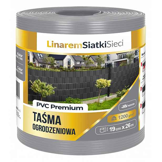 Stínící Panelové Pásy 19x26 m Premium 1200 g Šedá Na Plotové Panely Uv+