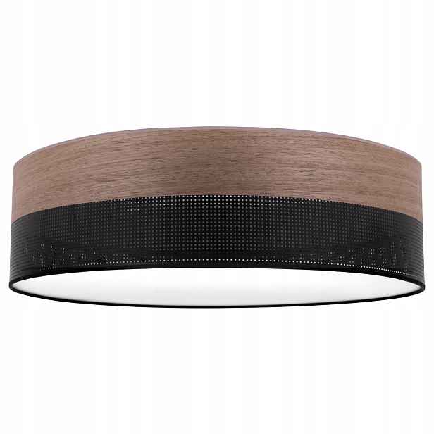 Stropní Svítidlo Stropní Svítidlo Lustr Černá 50 CM 3 X E27 Ořech Do Pokoje A Obývacího Pokoje