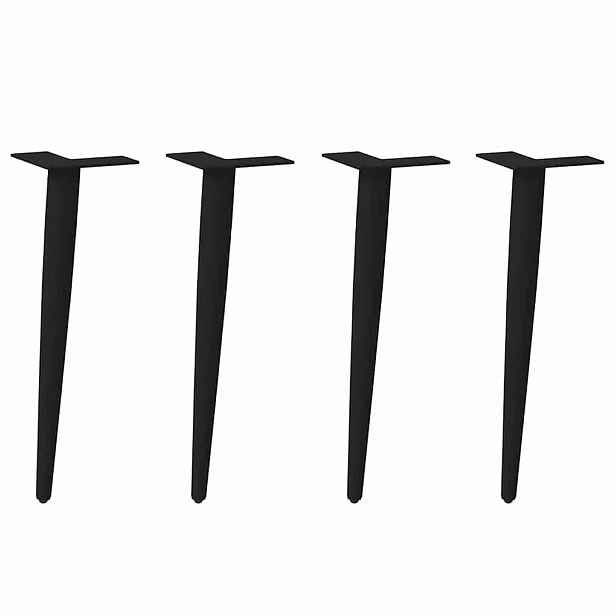 vidaXL Nohy konferenčního stolku kuželového tvaru 4 ks černé 42-43 cm ocelové