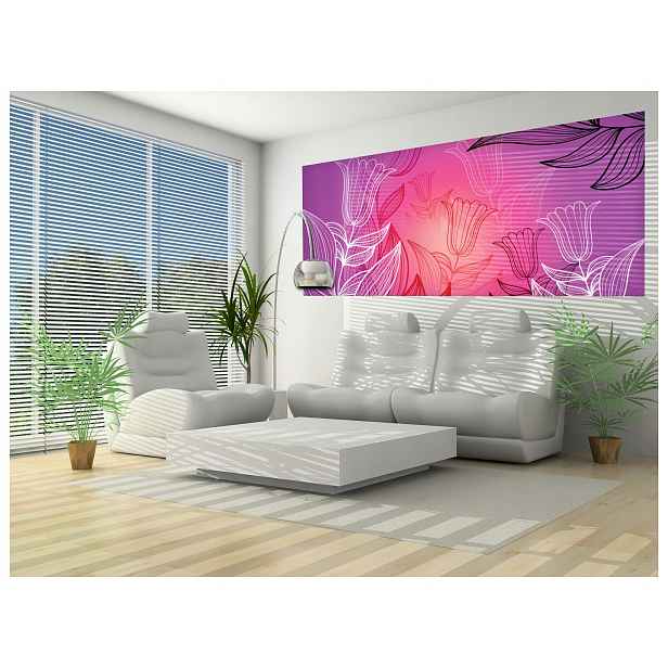 Fototapeta Tulipány Gradient růžové a čáry na růžovém pozadí 250x104 lepidlo