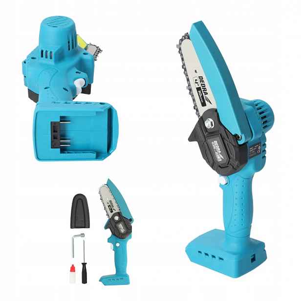 Mini řetězová pila, mini pila na větve 18V, 4" Dedra Sas+all DED6984