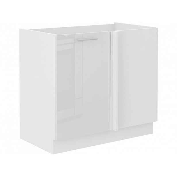 Prodloužená rohová skříňka LAJLA - šířka 105 cm, bílá
