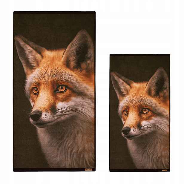 Sada loveckých bavlněných ručníků Zwoltex 50x100/70x140 cm, Liška
