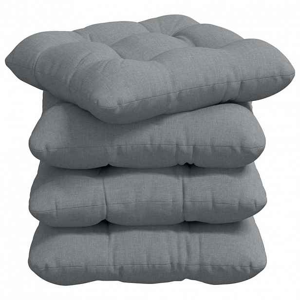 vidaXL Polštáře na sedadla 4 ks Textil Světle šedá 40 x 40 x 12 cm